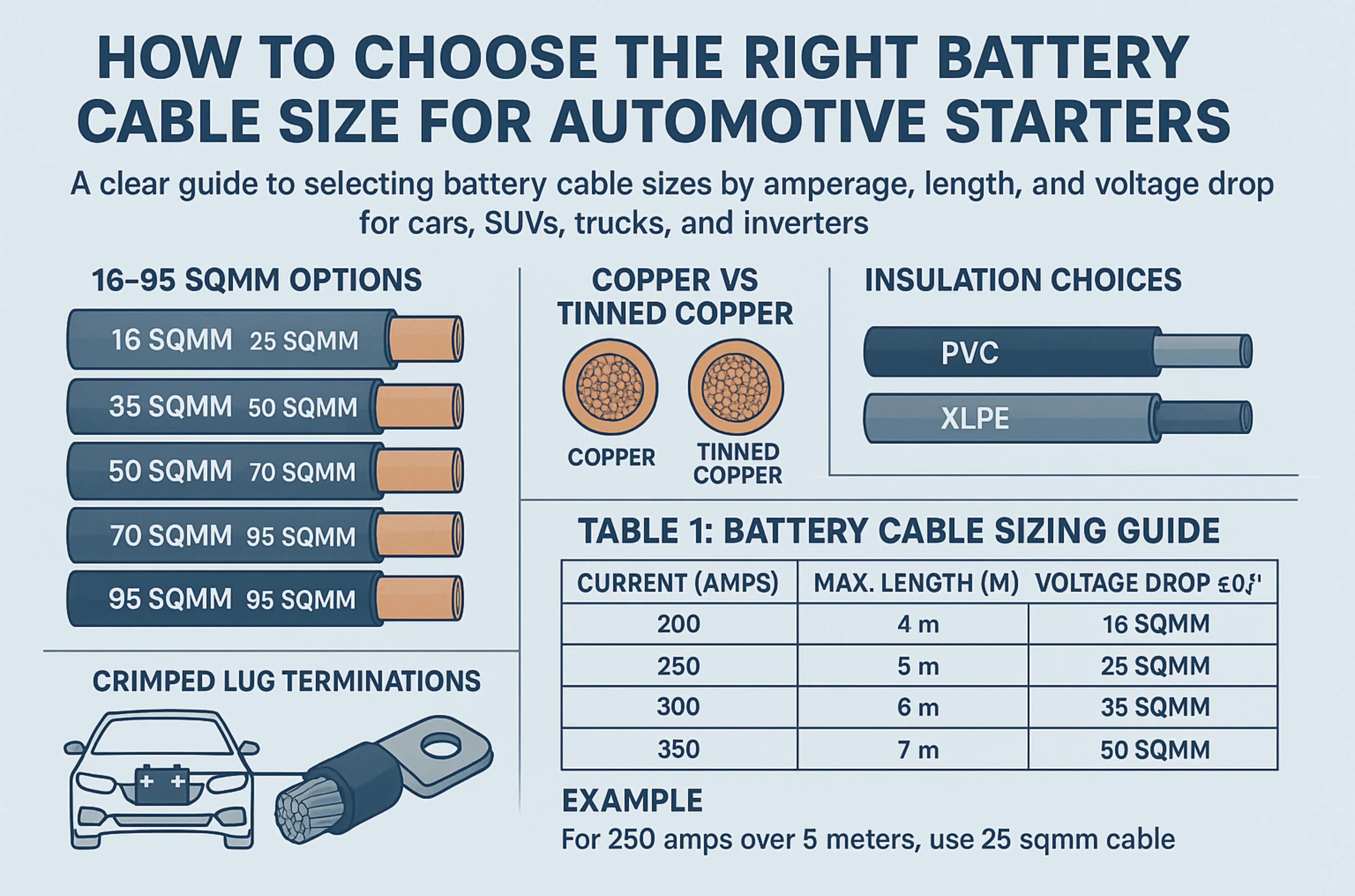 How to Choose the Right Battery Cable Size for Automotive Starters